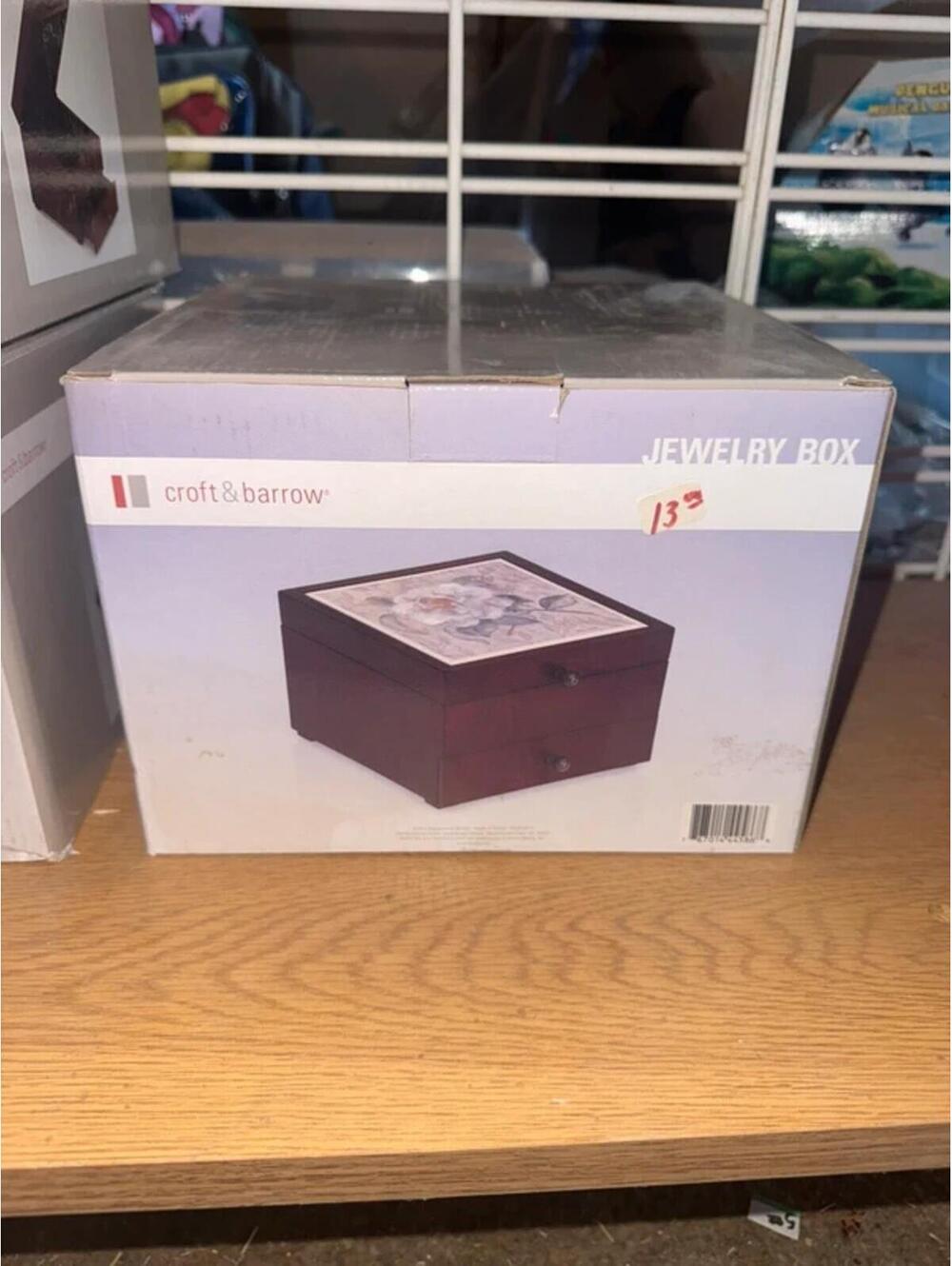Croft & Barrow Wooden Keepsake Box Floral Top Storage Drawer